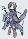  1boy absurdres boots closed_mouth commentary_request deformed facial_mark fire_emblem fire_emblem:_radiant_dawn forehead_mark full_body highres holding holding_staff long_hair male_focus minosuke red_eyes solo soren_(fire_emblem) staff 
