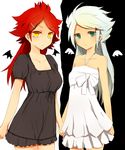  bad_id bad_pixiv_id black_vs_white genderswap genderswap_(mtf) green_eyes inazuma_eleven inazuma_eleven_(series) long_hair multiple_girls nagumo_haruya nashieda red_hair suzuno_fuusuke yellow_eyes 