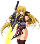  absurdres fate_testarossa higa_yukari highres long_hair lyrical_nanoha mahou_senki_lyrical_nanoha_force mahou_shoujo_lyrical_nanoha solo thighhighs transparent_background vector_trace very_long_hair 