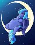  anthrofied blue blue_hair blue_theme blush breasts crescent_moon cutie_mark duragan equine eyes_closed female friendship_is_magic hair horn mammal moon my_little_pony navel overweight princess_luna_(mlp) smile solo winged_unicorn wings 