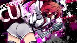 :q ass character_name cul foreshortening from_behind gloves long_hair microphone microphone_stand negi_(ulog'be) ponytail red_eyes red_hair shorts solo thighhighs tongue tongue_out vintage_microphone vocaloid 