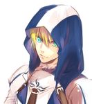  armor arthur_pendragon_(fate) bad_id bad_pixiv_id blonde_hair fate/prototype fate_(series) green_eyes hood male_focus simple_background sketch solo upper_body white_background xrjingx 