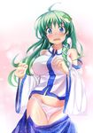  &gt;:( ahoge blue_eyes blush body_blush breasts cameltoe detached_sleeves embarrassed frog_hair_ornament frown fujisaki_dahoma green_eyes green_hair groin hair_ornament hips impossible_clothes impossible_shirt kochiya_sanae large_breasts long_hair looking_at_viewer nose_blush open_mouth panties pink_panties shiny shiny_skin shirt skirt snake solo standing surprised taut_clothes taut_shirt tearing_up tears thigh_gap touhou underwear v-shaped_eyebrows wardrobe_malfunction white_panties wide_sleeves 