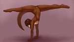  female handstand mammal mustelid nude otter solo splits spread_legs spreading upside_down 