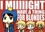  4boys blonde_hair butters_stotch craig craig_tucker earflap_hat hat kata kataro kenny kenny_mccormick male male_focus multiple_boys south_park thomas_donaldson tweek_tweak 