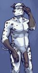  boulevard canine dalmatian dog eyewear flaccid glasses humanoid_penis male mammal markings nude penis socks_(marking) solo spots standing tail white_body 