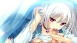  bed censored fellatio game_cg gray_hair love_2_quad naruse_hirofumi nipples penis tsukuba_mirai 