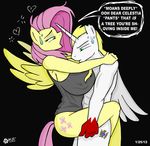  &hearts; &lt;3 abs anthro anthrofied arthropod big_breasts black_background blonde_hair bottomless breasts butt butterfly clothed clothing couple cutie_mark dialog dialogue din_kaiser duo english_text equine fan_character female fluttershy_(mlp) friendship_is_magic green_eyes hair half-dressed horn huge_breasts insect long_hair male mammal my_little_pony nude original_character pegasus pink_hair plain_background sex shirt short_hair straight sweat tail teal_eyes text unicorn winged_unicorn wings wolfjedisamuel 