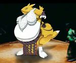  ambiguous_gender belly canine chest_tuft digimon fox fur glare japanese_clothing kimono loincloth mammal morbidly_obese overweight renamon solo sumo tuft 
