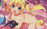  :d :o animal animal_hug ass back ball bangs bathing bathroom bathtub beachball bent_over black_cat blonde_hair blue_eyes blush body_blush bottle breast_press breasts bubble carrying cat cleavage crossed_arms fang floral_print from_side grisaia_(series) grisaia_no_kajitsu groin hair_ribbon happy looking_at_viewer matsushima_michiru medium_breasts nude nyanmel official_art open_mouth ribbon rubber_duck scared smile soap_bottle soap_bubbles tile_wall tiles toy twintails wading watanabe_akio water 