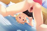  bed blonde_hair blush bomi breasts censored game_cg nipples omae_no_pantsu_wa_nani-iro_da! pussy short_hair wet 