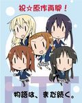  akiyama_mio black_hair blonde_hair brown_hair chibi headband hirasawa_yui k-on! kotobuki_tsumugi long_hair nakano_azusa school_uniform short_hair tainaka_ritsu translated twintails yuuki_sonisuke 