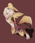  black_sclera digimon digimon_tamers fur gloves nasi0505 no_humans purple_background renamon simple_background solo tail yin_yang 