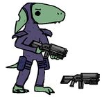  assault_rifle cutebold female gun kobold_thief kobold_thief_(character) male plain_background ranged_weapon solo weapon white_background xcom:_ufo_defense 