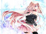  asagi_(seal47) bare_shoulders blue_eyes braid ia_(vocaloid) long_hair open_mouth pink_hair single_thighhigh skirt solo thighhighs twin_braids very_long_hair vocaloid 