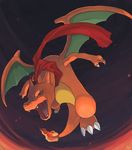  charizard compression_artifacts dragon fire nintendo open_mouth pok&#233;mon pok&eacute;mon red_eyes scarf solo unknown_artist video_games wings 