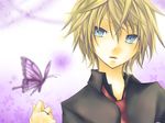  animal blonde_hair blue_eyes butterfly kagamine_len kuroi_(liar-player) tie vocaloid 