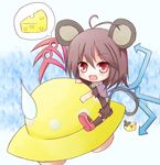  animal_ears antenna_hair asymmetrical_wings bad_id bad_pixiv_id basket black_legwear blue_wings capelet cheese chibi dress fang food grey_hair houjuu_nue mouse mouse_ears mouse_tail nazrin open_mouth red_eyes red_wings short_hair smile solo sweatdrop tail thighhighs touhou ufo wings yuuhagi_(amaretto-no-natsu) 