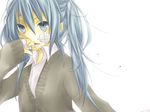  bandage blue_eyes blue_hair hatsune_miku kuroi_(liar-player) rolling_girl_(vocaloid) twintails vocaloid white_hair 