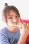  highres kamata_natsumi photo shirt t-shirt toothbrush tshirt 