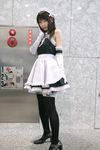  azumo_yuiko cosplay elbow_gloves gloves highres kore_ga_watashi_no_goshujin-sama kurauchi_anna maid maid_apron maid_uniform photo ribbon ribbons thigh-highs thighhighs zettai_ryouiki 