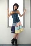  boots denim_vest highres komiyama_maki photo skirt 