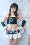  campaign_girl cosplay halter_top halterneck highres midriff miniskirt natsu_suzune photo race_queen skirt vinyl 