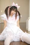  animal_ears aristocats cat_ears cosplay dress frilled_dress frills frilly_dress highres kneehighs lace marie photo sakura_yayoi twintails 