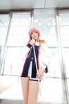  cosplay highres photo pink_hair revolutionary_girl_utena saya saya_(cosplayer) shoujo_kakumei_utena sword tenjou_utena uniform weapon 