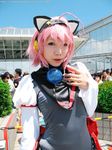  ahoge animal_ears asian cat_ears cosplay highres moe-tan moetan nanami_akua photo pink_hair tempera_sumi 