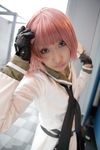  air_gear belt cosplay fingerless_gloves gloves highres kurosaki_shihomu photo pink_hair sailor sailor_uniform school_uniform serafuku simca 