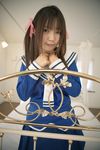  cosplay hair_ribbon hair_ribbons highres photo ribbon sailor sailor_uniform sakura_yayoi school_uniform serafuku twintails 