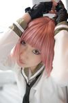  air_gear cosplay fingerless_gloves gloves highres kurosaki_shihomu photo pink_hair sailor sailor_uniform school_uniform serafuku simca 