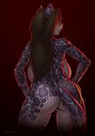  back back_turned big_breasts big_butt breasts butt feline female hair huge_breasts leopard long_hair mammal nude samantha samantha_wynn snow_leopard solo strype tail 