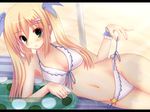  beach bikini blonde_hair green_eyes ichiroku original possible_duplicate sena_(ichiroku) swimsuit 