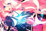  bare_shoulders blue_eyes braid ia_(vocaloid) long_hair looking_at_viewer off_shoulder open_mouth pink_hair saine solo twin_braids very_long_hair vocaloid 