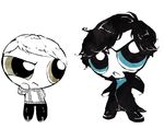  2boys ???twitter lowres monochrome multiple_boys parody powerpuff_girls sherlock sherlock_(bbc) sherlock_holmes style_parody ã‚‚ã³ï¼ twitter ç¹§ã‚…ãƒ»ãƒ»ï£°twitter 