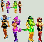  big_breasts blue_eyes boots breasts casetermk chameleon charmy_bee crocodile espio_the_chameleon female green_body green_nipples hair high_heeled_boots high_heels mighty_the_armadillo nipples pussy red_hair reptile rule_63 scalie sega sonic_(series) sonic_team stripes vector_the_crocodile wide_hips wings yellow_eyes 