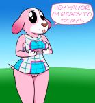  animal_crossing anthro breasts canine clothing cookie_(animal_crossing) dog dress female mammal marcodile nintendo short_dress video_games 