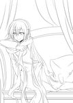  absurdres asaki_(artist) greyscale highres lineart long_hair looking_at_viewer megurine_luka monochrome smile solo very_long_hair vocaloid 