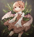  animal_ears bad_id bad_pixiv_id brown_dress claws dress fingernails frilled_sleeves frills hand_on_own_chest kuran_(mkmrl) leaf long_fingernails mystia_lorelei pink_hair short_hair solo touhou wings 