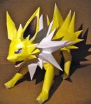  ambiguous_gender eeveelution fur hi_res jewzeepapercraft jolteon nintendo papercraft pok&#233;mon pok&eacute;mon solo video_games yellow yellow_fur 