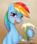  alcohol beer beverage blush cider drunk equine female feral friendship_is_magic hair horse john_joseco looking_at_viewer mammal multi-colored_hair my_little_pony pony rainbow_dash_(mlp) rainbow_hair solo 