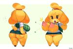  animal_crossing anthro big_breasts big_butt breasts butt canine dog female forastero fur huge_breasts isabelle_(animal_crossing) mammal nintendo nipples shih_tzu short_stack solo thick_thighs video_games wide_hips yellow_fur 