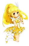  bike_shorts blonde_hair boots bow choker cure_peace full_body hair_flaps hair_ornament hairpin kise_yayoi kuune_rin long_hair magical_girl precure shorts shorts_under_skirt skirt smile smile_precure! solo star v white_background wide_ponytail yellow yellow_bow yellow_choker yellow_eyes yellow_shorts yellow_skirt 