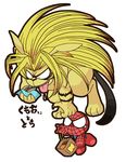  1boy chibi crossover demon fangs long_hair marvel mask spider-man tongue tora_(ushio_to_tora) ushio_to_tora white_background 