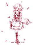  bad_id bad_pixiv_id braid izayoi_sakuya monochrome short_hair simple_background smile solo tima touhou 