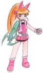  achthenuts alternate_costume blade blossom_(ppg) cosplay dark_sector gauntlets gloves hair_ribbon hyper_blossom image_sample long_hair md5_mismatch orange_hair parody pixiv_sample powerpuff_girls powerpuff_girls_z ribbon solo weapon 