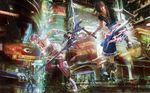  bow final_fantasy final_fantasy_xiii final_fantasy_xiii-2 noel_kreiss possible_duplicate serah_farron sword thighhighs weapon 