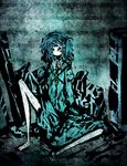  bad_id bad_pixiv_id barefoot blue_eyes blue_hair f7(eiki) kawashiro_nitori key sitting solo touhou two_side_up 